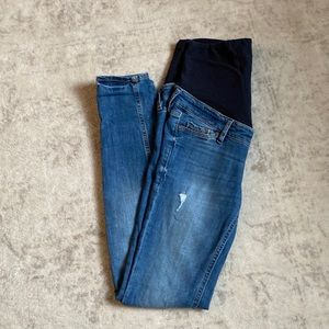 H&M MAMA Maternity distressed skinny jeans -med wash